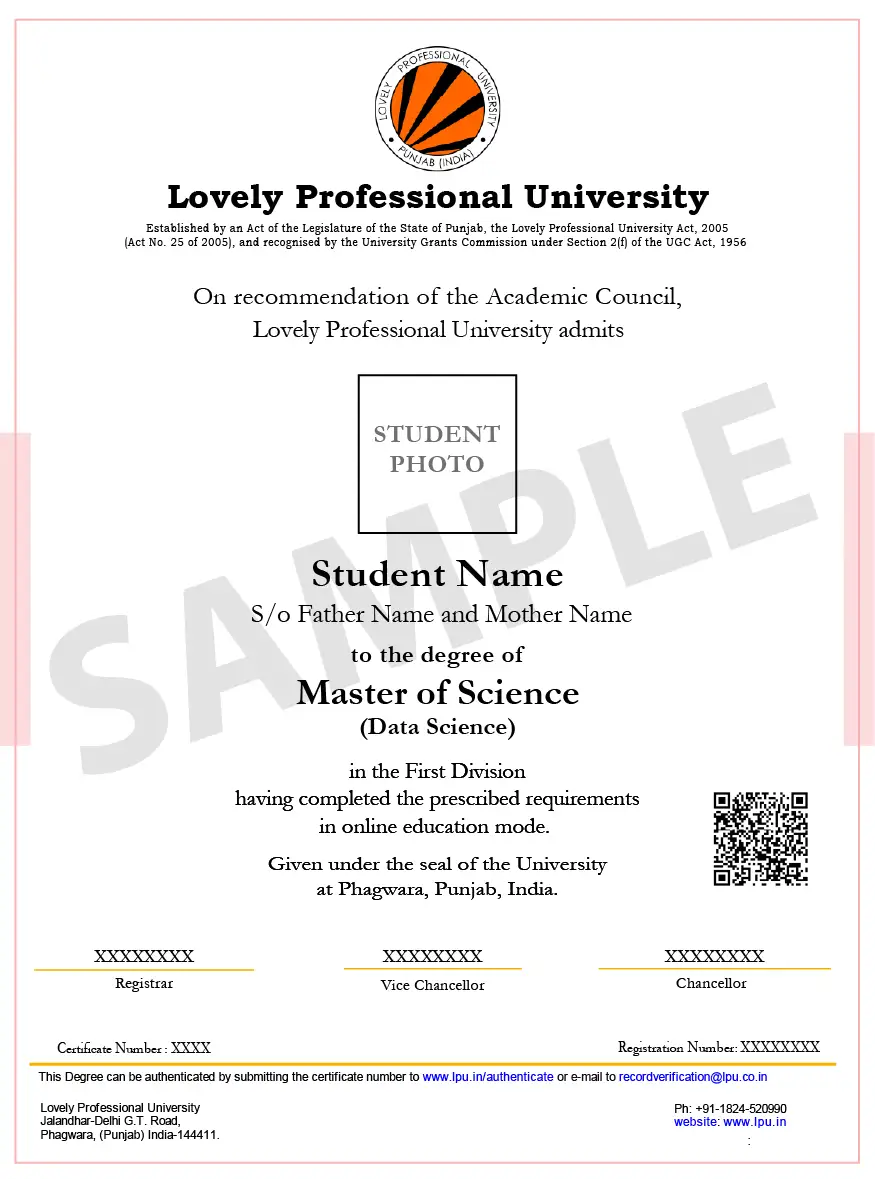 Online M.Sc Data Science degree